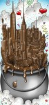 Charles Fazzino 3D Art Charles Fazzino 3D Art A Melting Pot of Chocolate... NYC (DX)